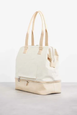 The Convertible Mini Weekender In Beige