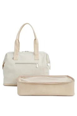 The Convertible Mini Weekender In Beige
