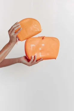 The Cosmetic Pouch Set In Creamsicle