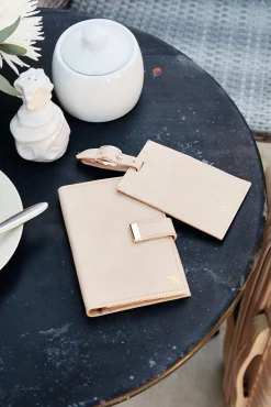 The Passport & Luggage Tag Set In Beige
