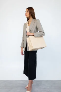 The Work Tote In Beige