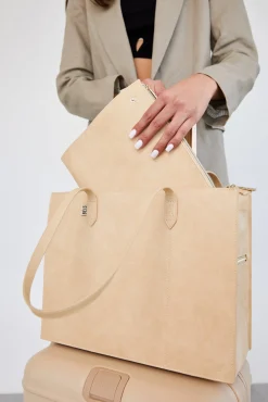 The Work Tote In Beige