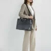The Work Tote In Black Croc