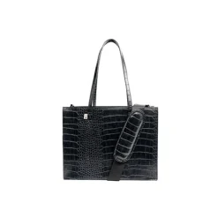 The Work Tote In Black Croc